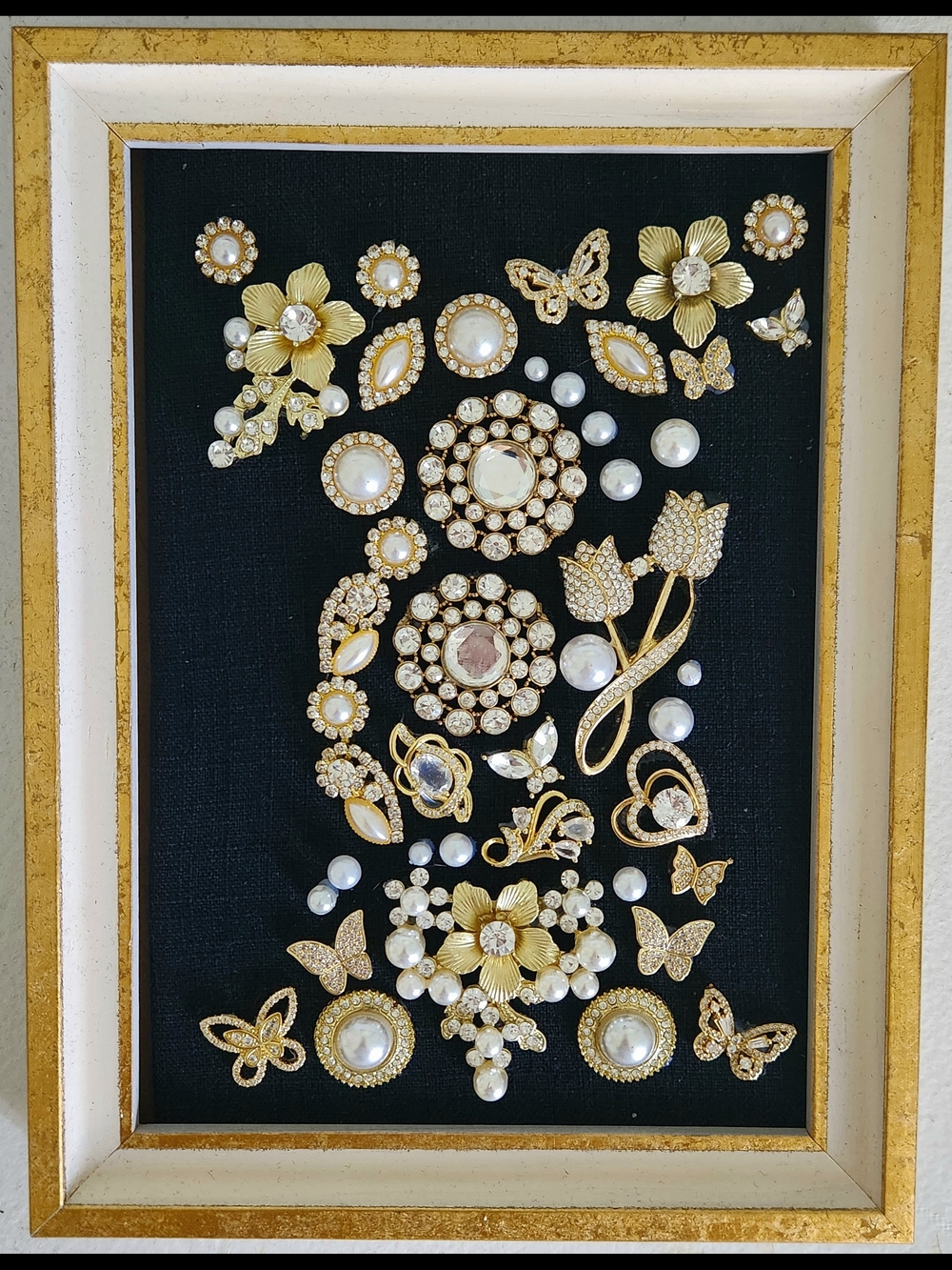 Custom Made Gold and Pearl Jewelry Art